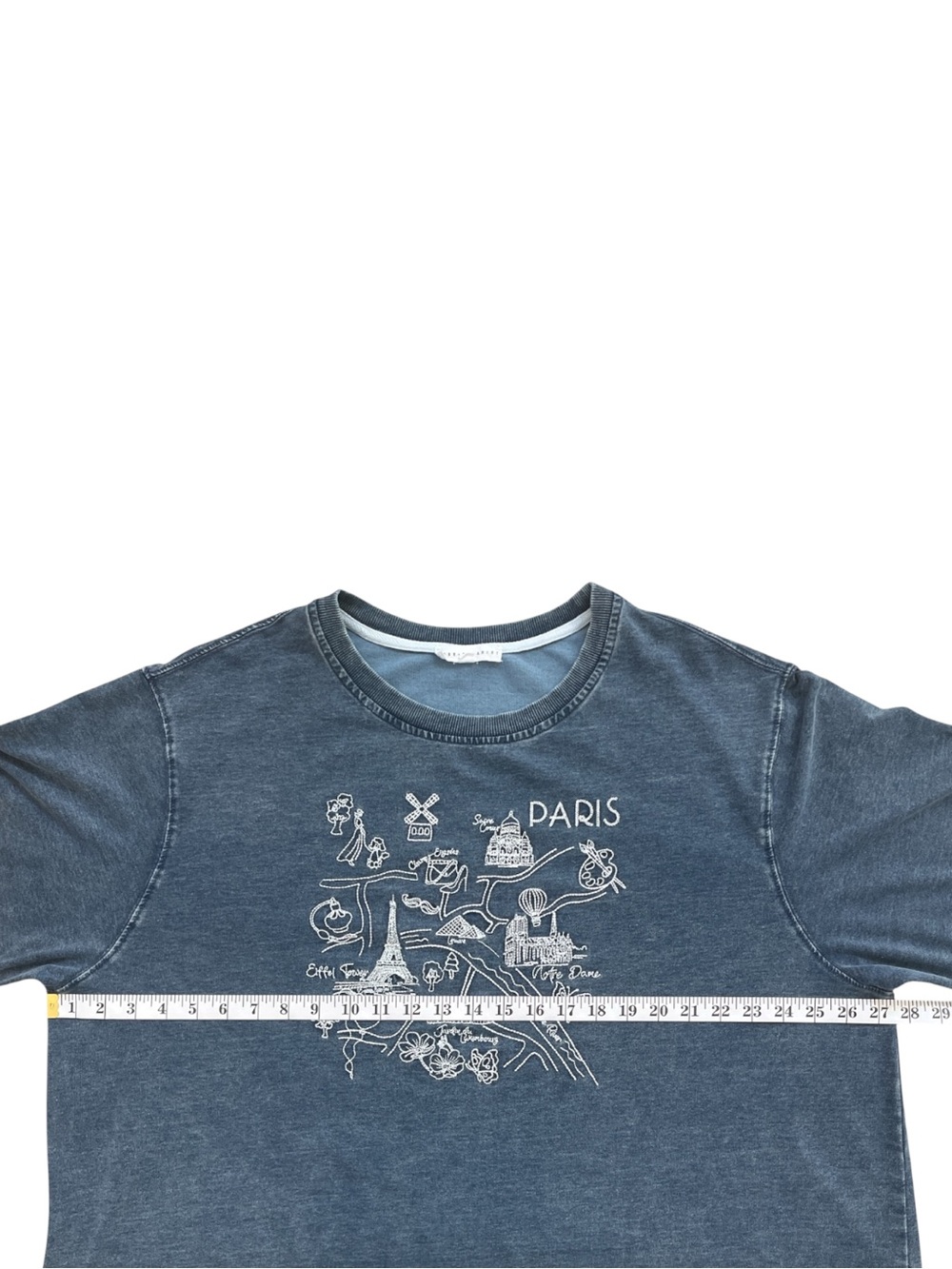 Jane + Delancey Embroidered Paris Map Crew Sweatshirt Soft Cozy Blue 3X - Picture 7 of 9